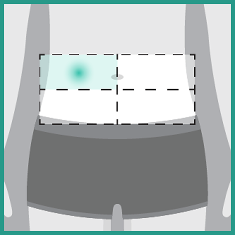 Faspro administration targeting the upper right side of the stomach